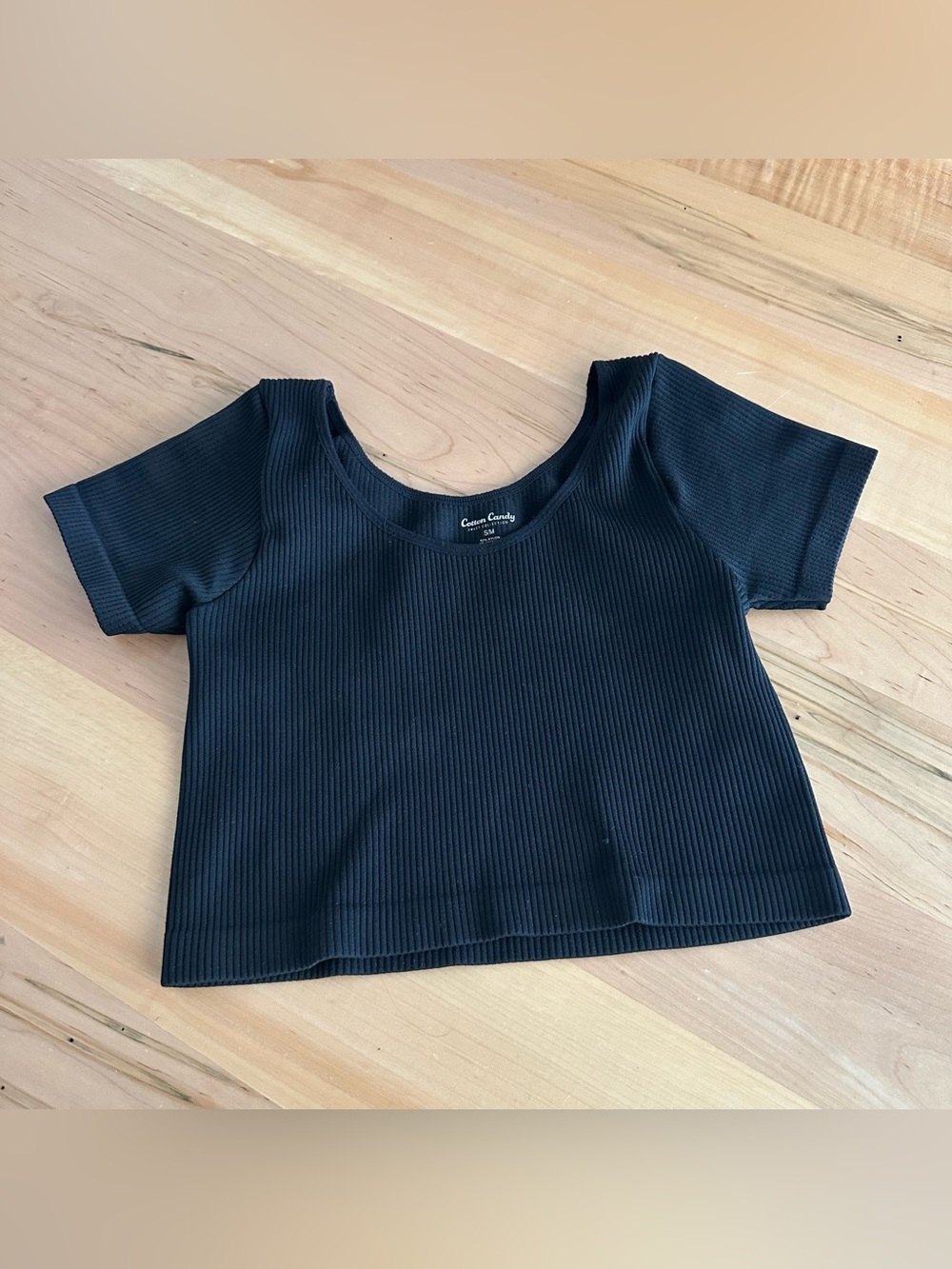 Cotton Candy black crop top S